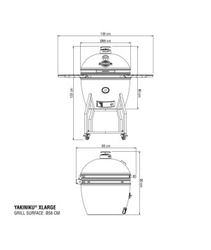 YAKINIKU XLARGE Kamado grill avec base, tables d'appoint et pro set